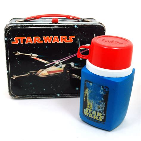 original star wars metal lunch box|1977 star wars lunch box.